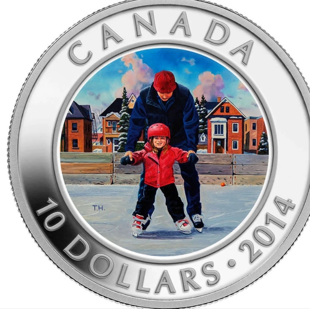 2014 RCM $10 Learning to Skate - Pure Silver Coin